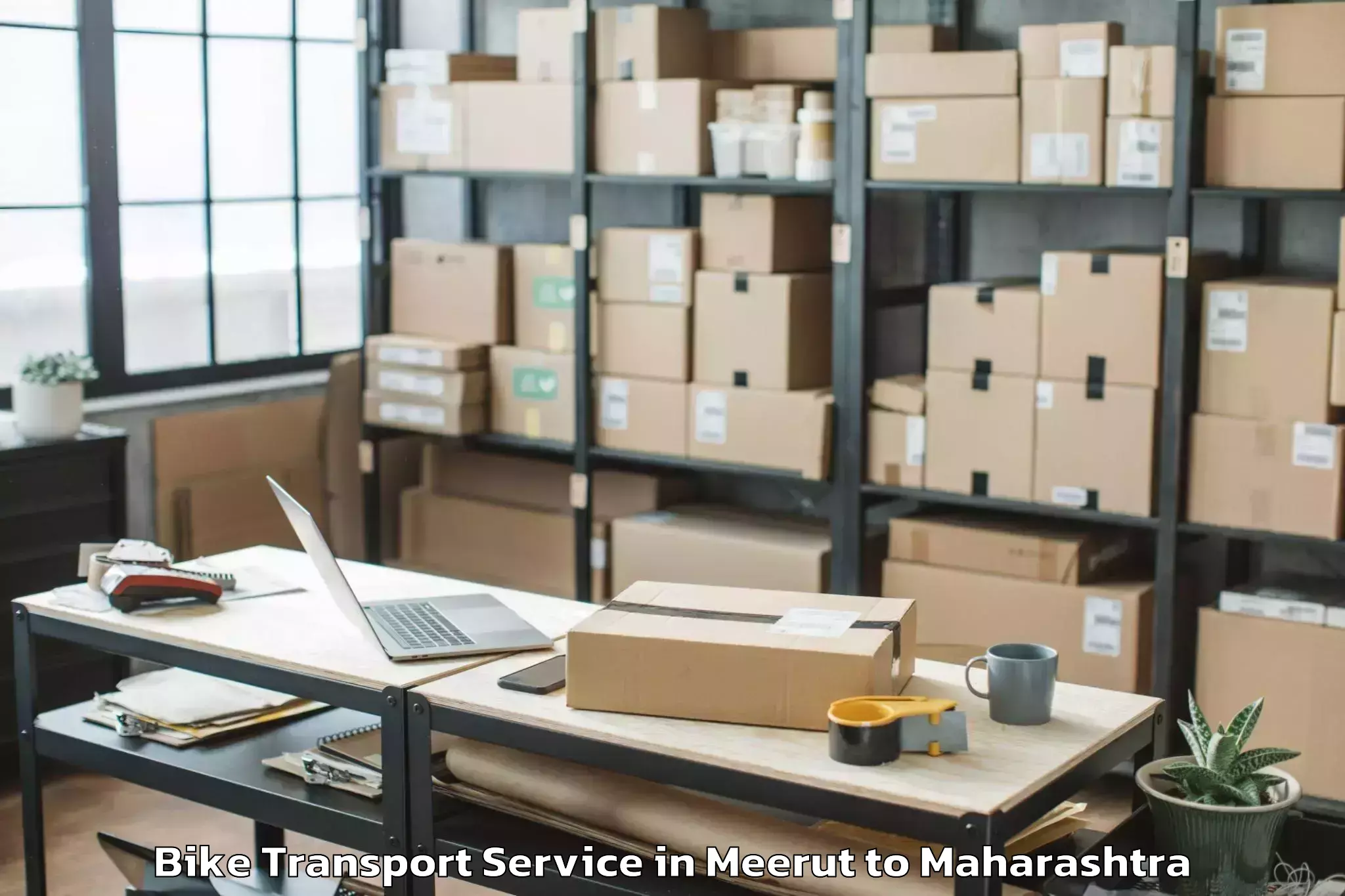 Trusted Meerut to Maharashtra National Law Unive Bike Transport